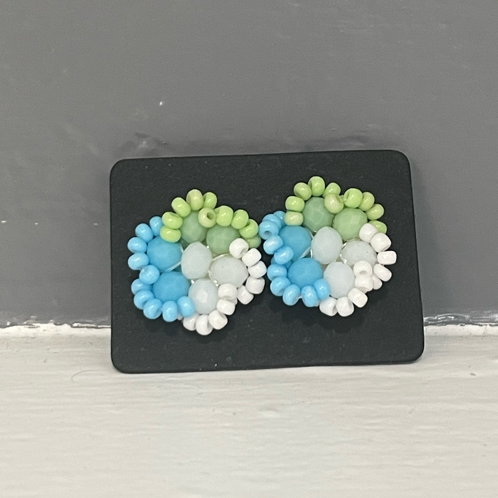 Huichol Beaded Flower Stud Earrings
